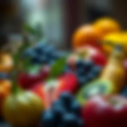 A vibrant assortment of seasonal fruits displayed artistically