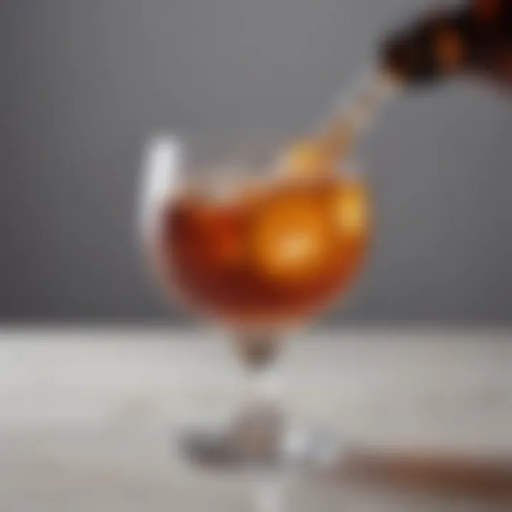 Close-up of a luxurious Hennessy cocktail in a crystal glass