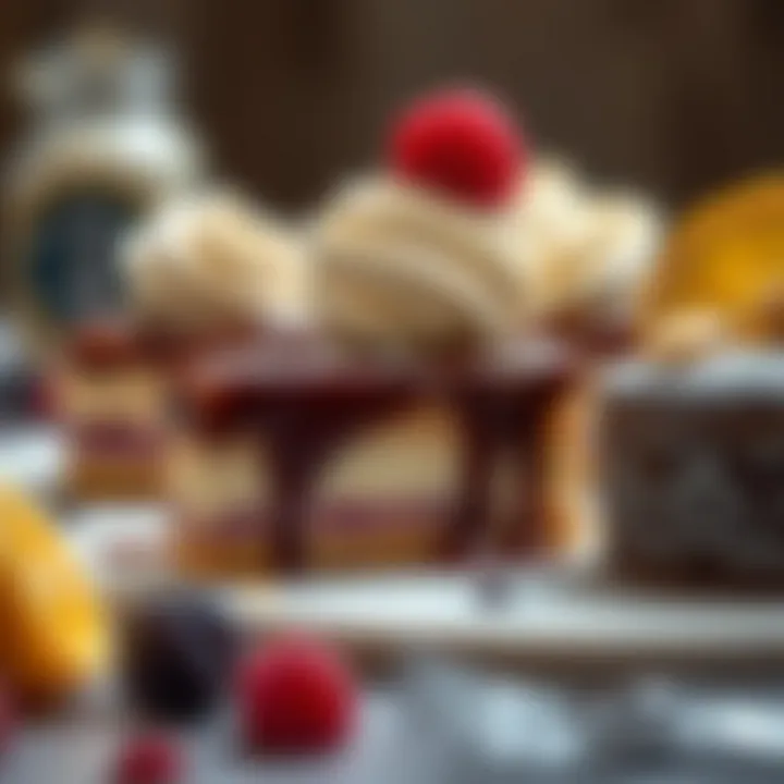 Decadent High-Calorie Desserts Rich desserts showcasing elevated calorie content