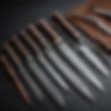 An exquisite collection of high-end cutlery knives showcasing craftsmanship