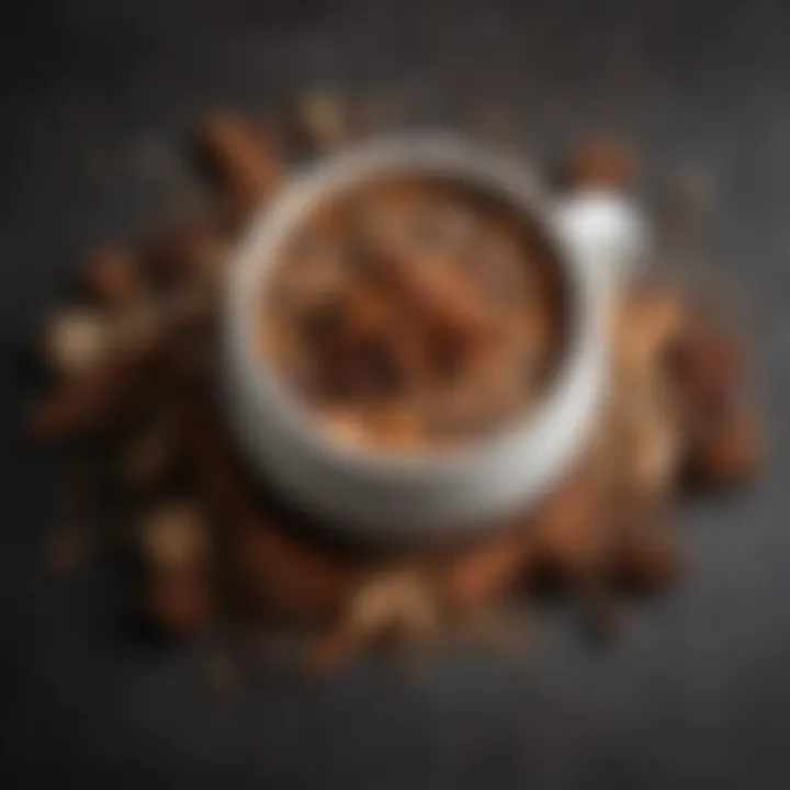 An assortment of spices and ingredients for chai tea