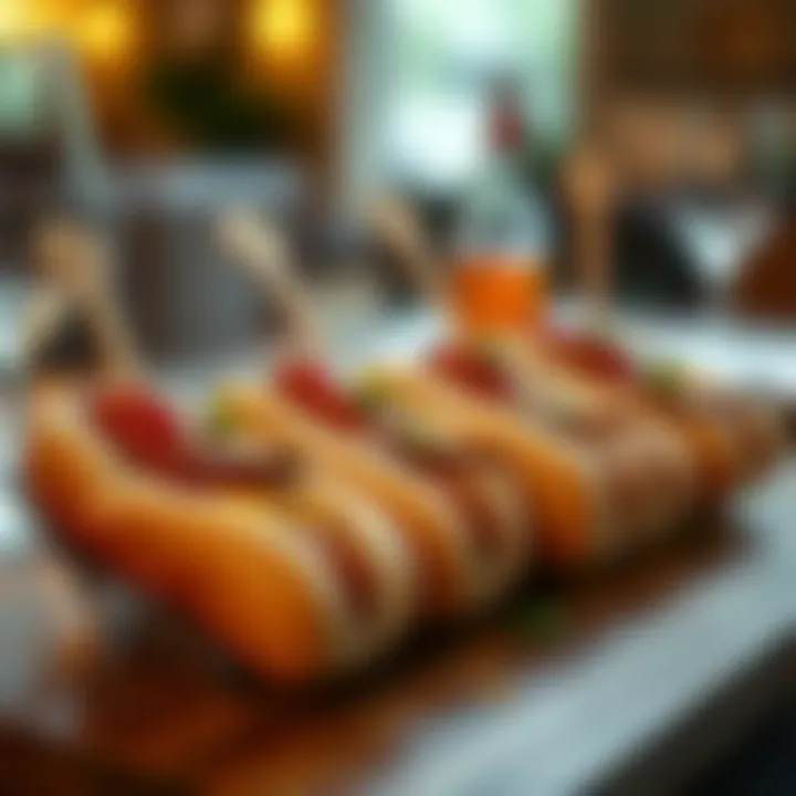 Elegant presentation of hot dog appetizers for special occasions