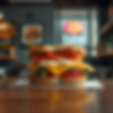 Nutritional breakdown of the Grilled Breakfast Sandwich on a table