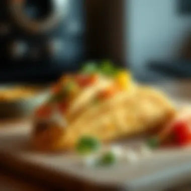 Delicious cheese-free taco served with fresh toppings