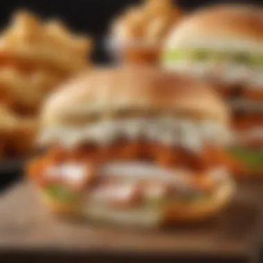 A close-up of the flavorful components of the KFC Fish Sandwich.