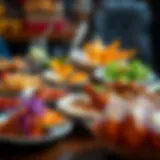 A Colorful Kosher Feast Delicious kosher meal with vibrant colors