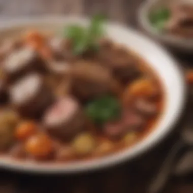 A traditional lamb dish from a specific region, showcasing cultural elements