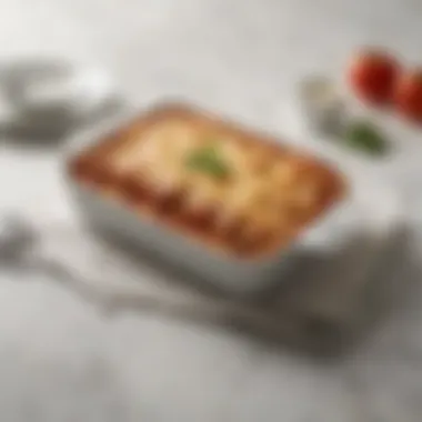 An elegant rectangular lasagna dish designed for even cooking