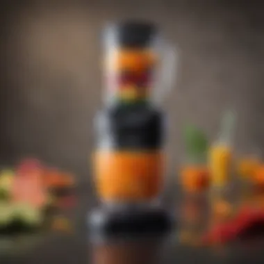 Ninja Blender in action with colorful ingredients blending together