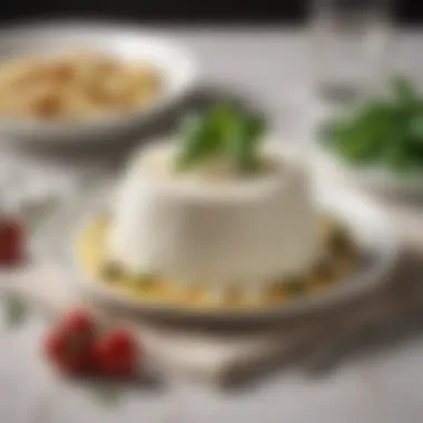 A beautifully plated dish featuring ricotta cheese