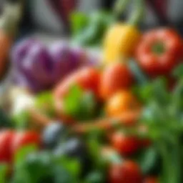 Colorful assortment of fresh vegetables