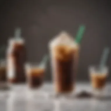 A close-up of a nutrition guide highlighting low calorie iced coffee choices