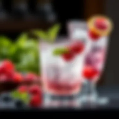 Sophisticated Garnishes for Drinks Elegant garnishes like mint leaves and berries enhancing the visual appeal of low-calorie drinks.