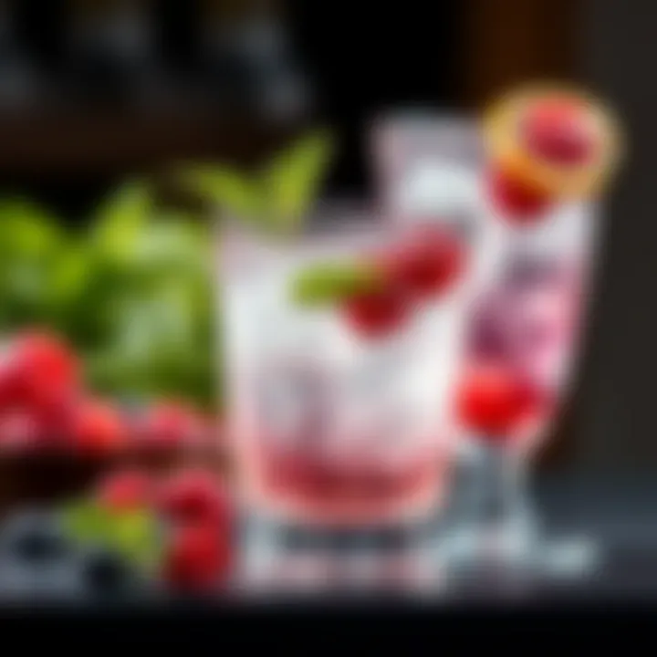 Sophisticated Garnishes for Drinks Elegant garnishes like mint leaves and berries enhancing the visual appeal of low-calorie drinks.