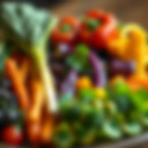 Vibrant Low-Carb Vegetables A colorful array of low-carb vegetables arranged artistically.