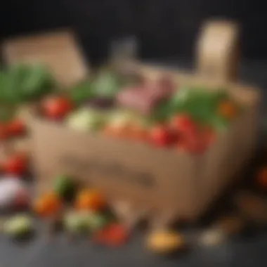 A meal delivery box filled with fresh ingredients