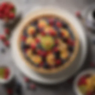 A vibrant fruit tart showcasing colorful berries and a light crust