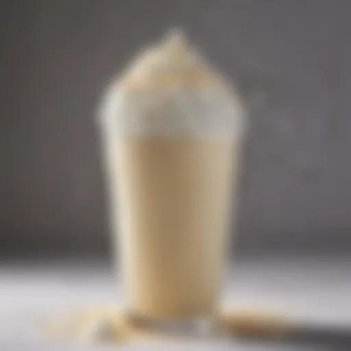 Close-up of McDonald's creamy medium shake topped with whipped cream