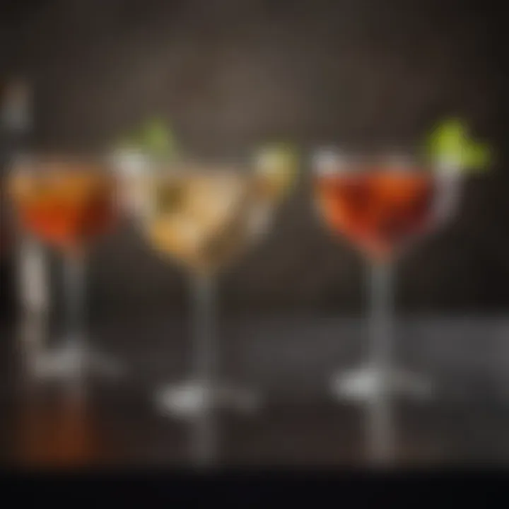 Eco-friendly metal cocktail glasses illustrating sustainability in cocktail culture