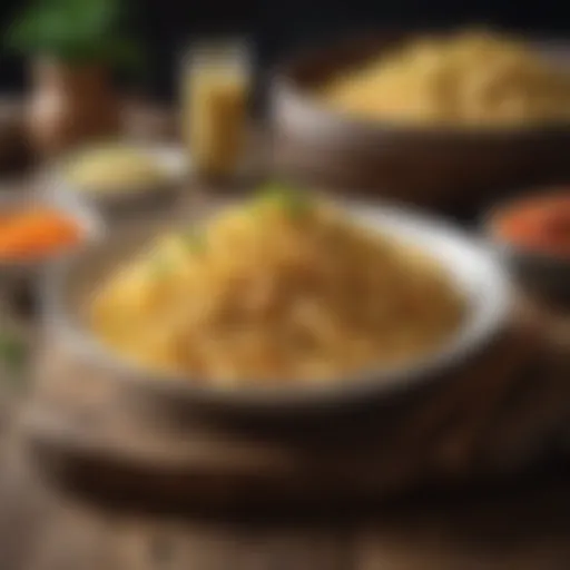 A variety of traditional German noodles displayed on a rustic wooden table.