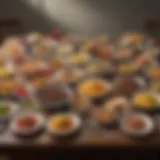 A colorful assortment of under 600 calorie meals displayed on a table.