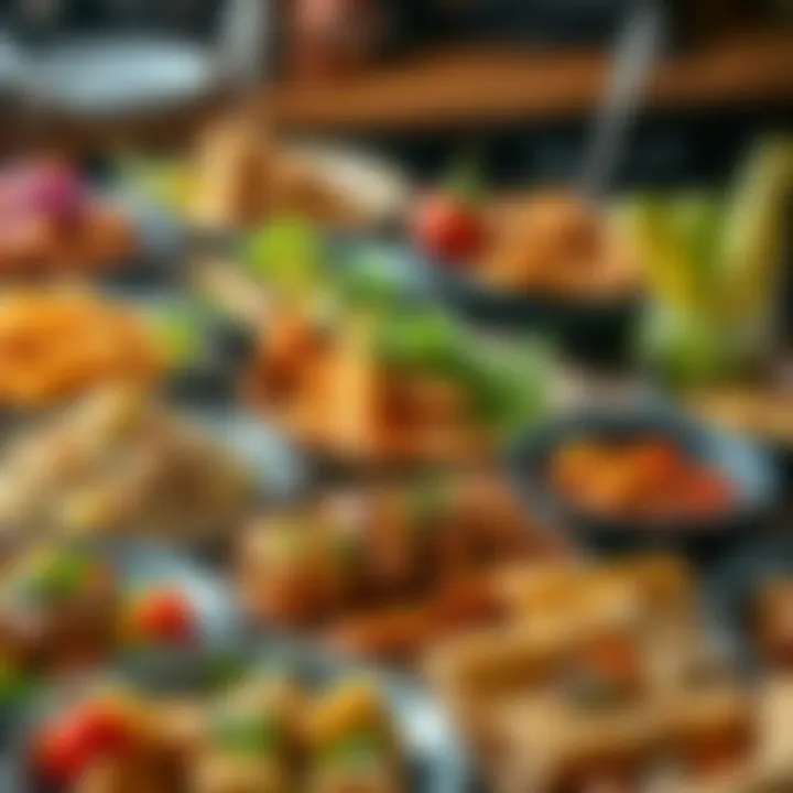 An array of international cuisine dishes showcasing diverse flavors