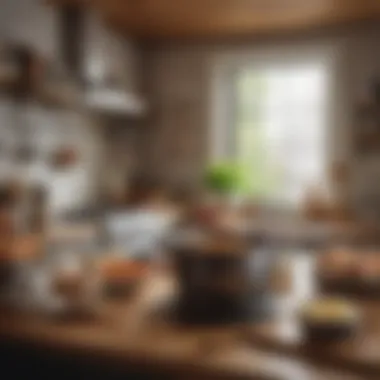 A cozy home kitchen setup with baking tools and ingredients