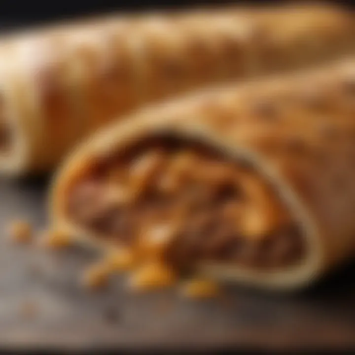 A close-up of a golden-brown Ooni Stromboli, revealing its enticing filling and crispy crust.