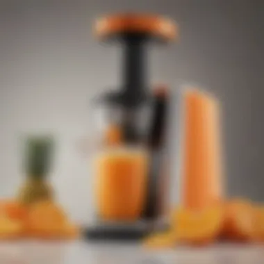 Close-up of the Orange Crush Juicer showcasing its sleek design and functionality.