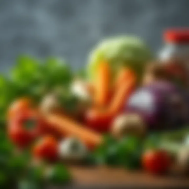 Fresh Ingredients for Optimal Nutrition A collection of fresh ingredients used in the cabbage soup diet