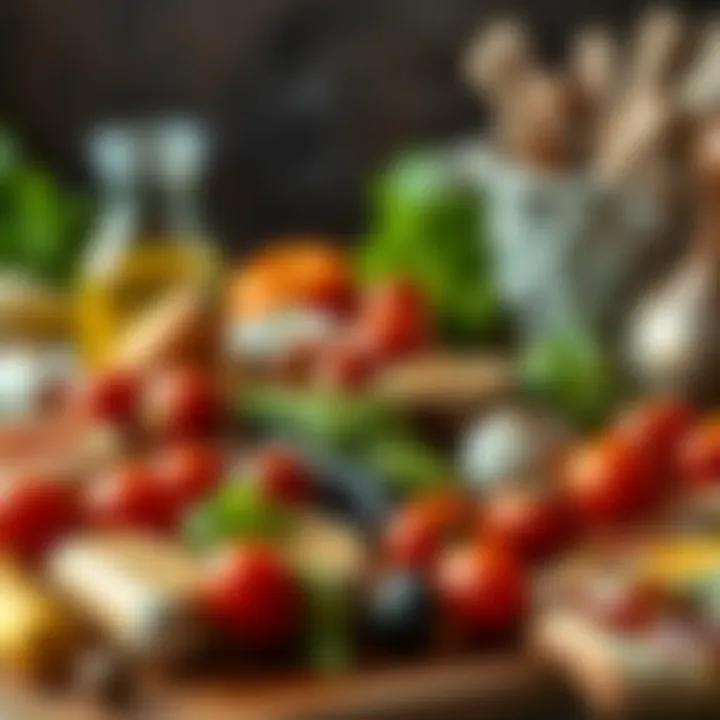 Selection of High-Quality Ingredients for Pizza An assortment of fresh ingredients laid out for pizza creation