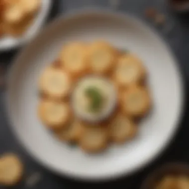 A beautifully plated dish featuring Parmesan crackers as a keto snack option