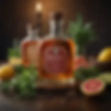 Innovative Garnishes for Patron Anejo Creative garnish arrangement featuring herbs and fruits alongside Patron Anejo drinks