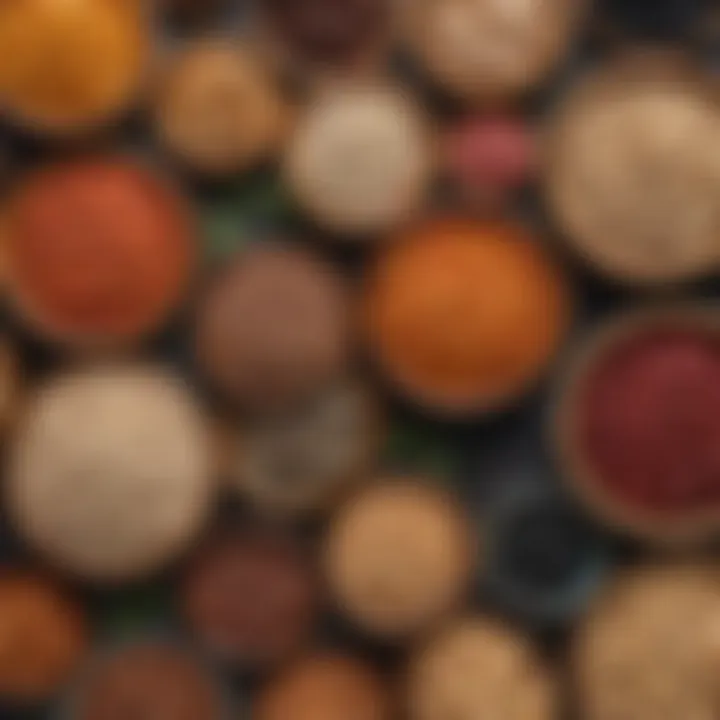 A vibrant display of various legumes such as lentils, chickpeas, and black beans in wooden bowls