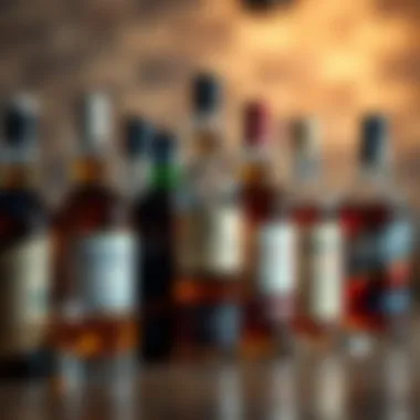 An assortment of whiskey bottles from different regions