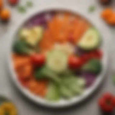 Creative vegetable shapes arranged on a plate