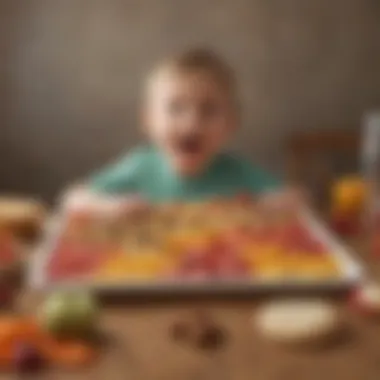 Interactive Snack Time Fun Engaging children in a colorful snack preparation activity