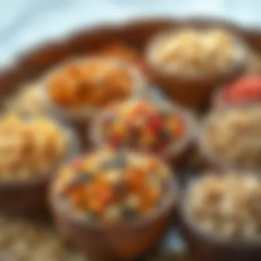 Colorful Grains Collection A vibrant assortment of grains in wooden bowls