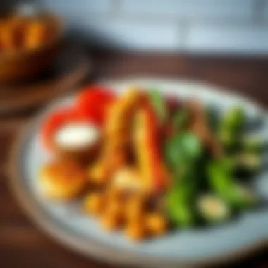 Gourmet Plant-Based Protein Dish A beautifully arranged plant-based protein meal on a plate