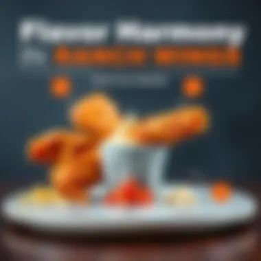 Flavor Harmony in Ranch Wings A colorful infographic depicting the flavor components of ranch dressing and chicken wings, highlighting their culinary harmony