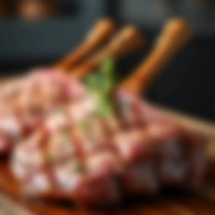 Seasoned Leg of Lamb Steaks Close-up of seasoned leg of lamb steaks ready for cooking
