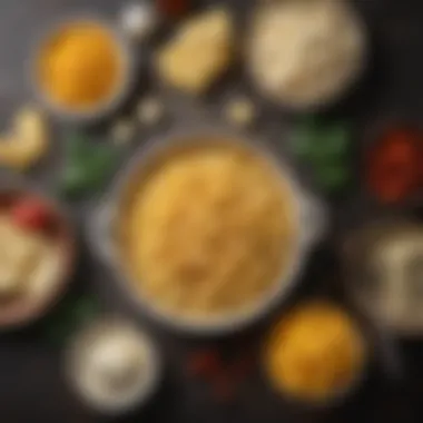 Ingredients neatly arranged for ricotta mac and cheese