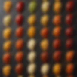 A vibrant array of sauces ready for pairing with fries, showcasing a variety of colors and textures.
