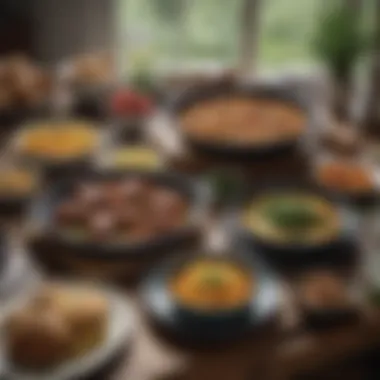 A beautifully arranged table featuring dishes cooked in Smith and Clark cast iron.