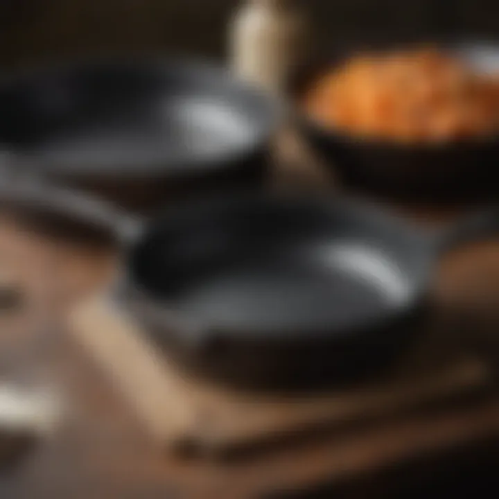 A close-up view of Smith and Clark cast iron cookware highlighting its unique texture.