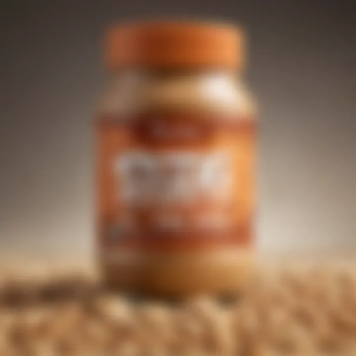 Nutritional label highlighting key ingredients of soy-free peanut butter