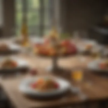 A beautifully set table featuring sparkling cider mini bottles paired with gourmet dishes