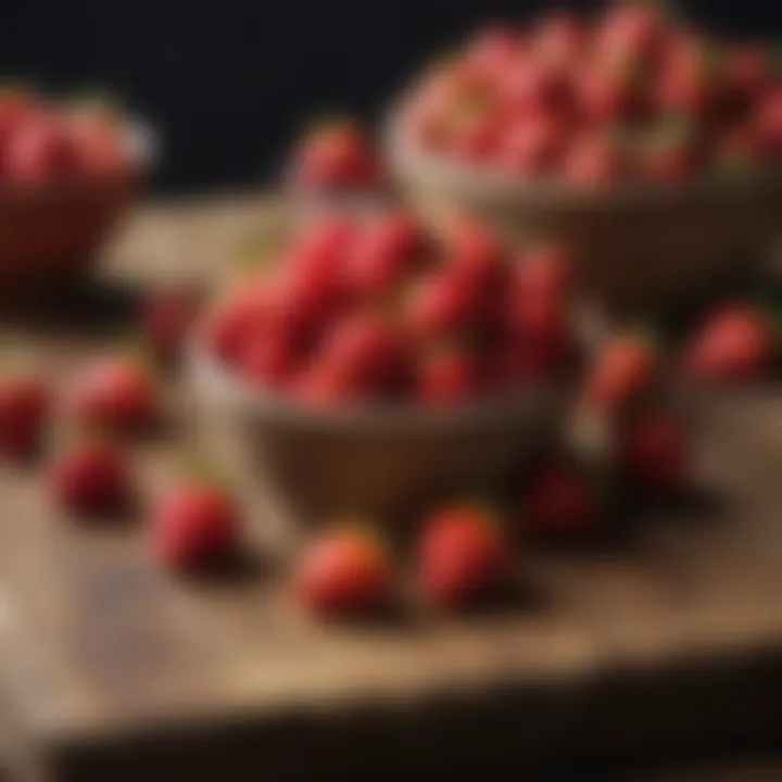 Assorted sweet strawberry varieties displayed on a wooden table