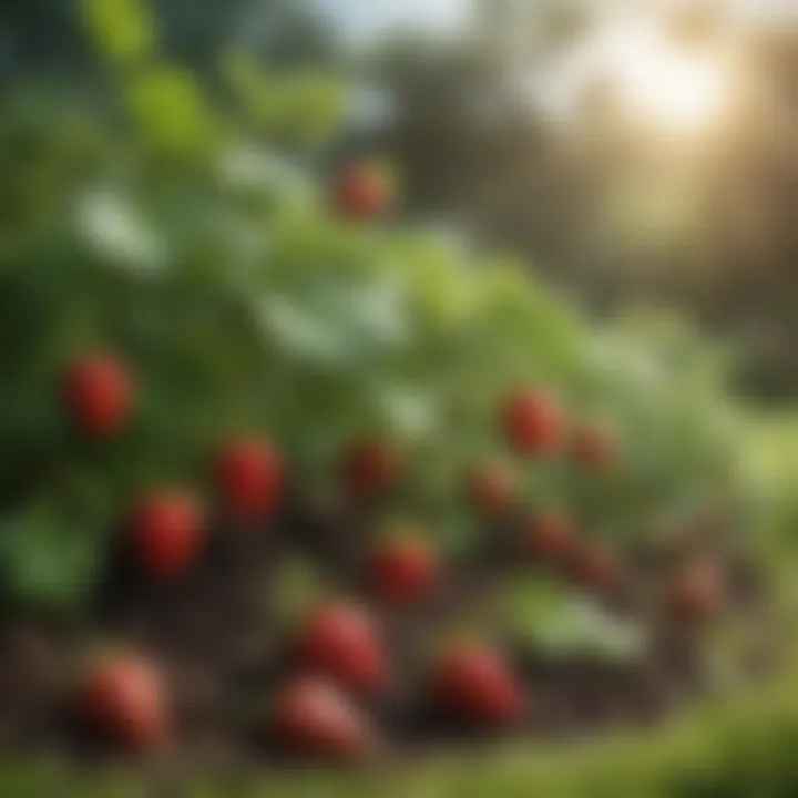 Strawberry plants thriving in a garden setting