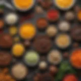 A close-up of the key ingredients used in the Aciento recipe, showcasing their colors and textures.